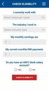 HDFC Personal Loan Eligibility 2