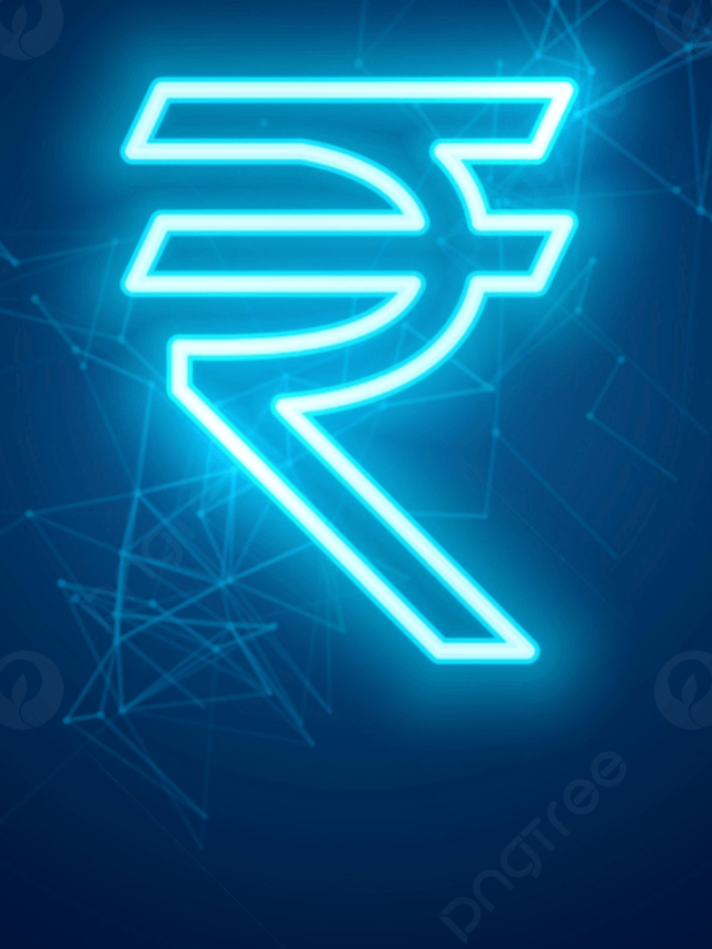 Rupee symbol neon glow